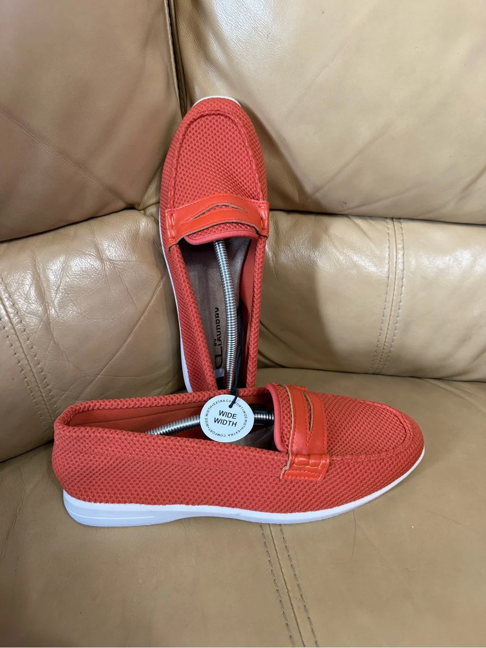 CL by Laundry Coral Knit Penny Loafers Women’s 9W Wide Width NWT